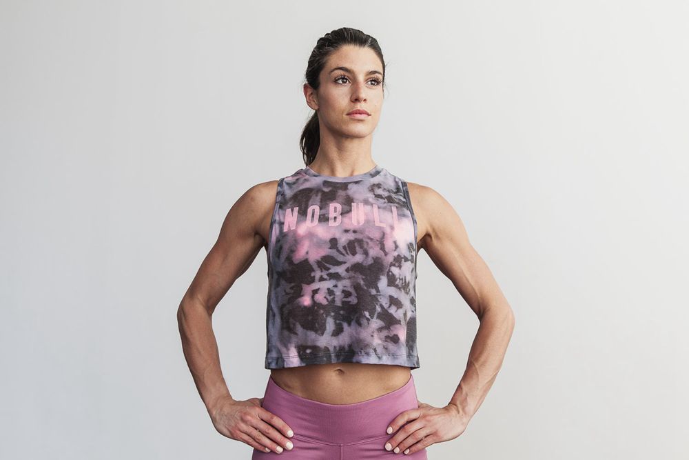 Débardeurs NOBULL Femme Rose Noir Tie-Dye - NOBULL Muscle,France (6295-XCVUP)